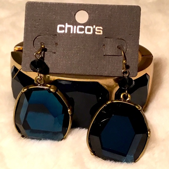 Chico’s Earrings and ViVI Hinged Bangle Bracelet - Picture 6 of 9